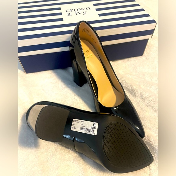 NWT Crown & Ivy Black Jazmin Heels - Picture 4 of 8